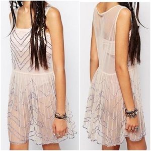 ✨New Without Tags! Free People Beaded Mesh Slip Dress✨